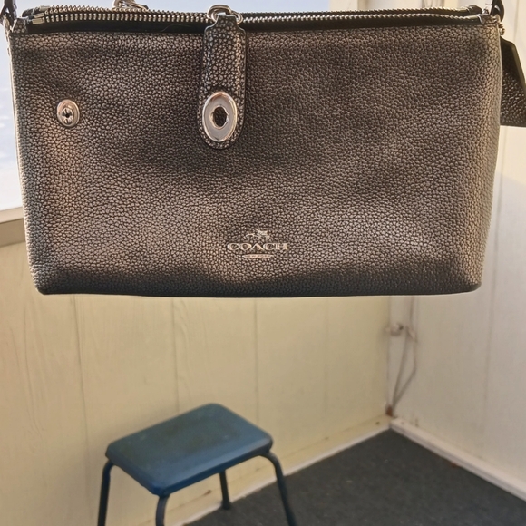 Coach Handbags - Coach pewter metallic Crossbody Bag